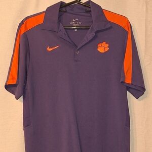 Nike Clemson Dri-FIT Purple and Orange Polo